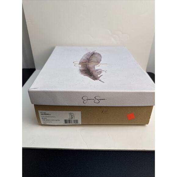 Jessica Simpson Pedell Black Fine Mesh Crystal Satin Heel Booties 6 M NWB - Picture 8 of 9